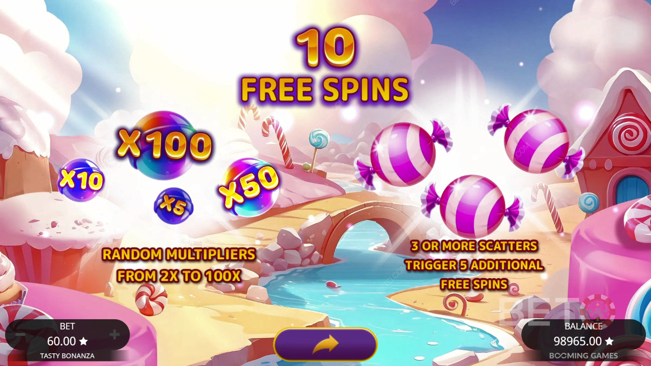Vind 6.500x din indsats i Tasty Bonanza spilleautomaten!