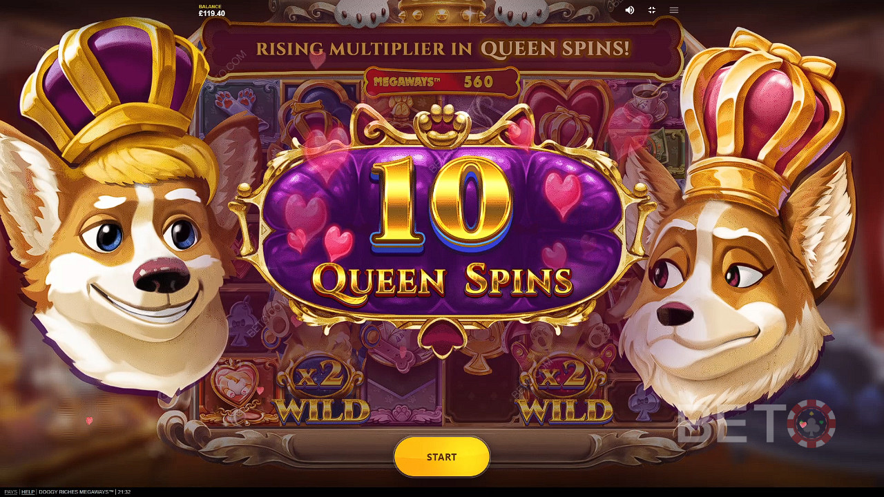 Nyd 10 Free Spins i Doggy Riches Megaways