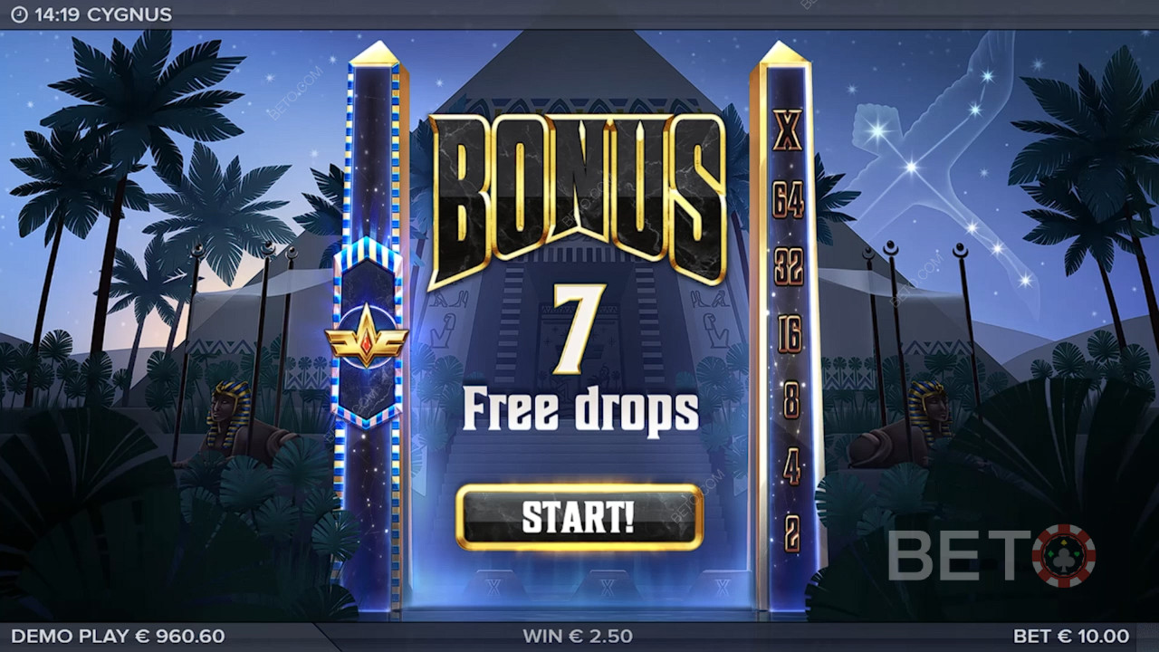 Nyd 7 gratis spins med en progressiv gevinstmultiplikator