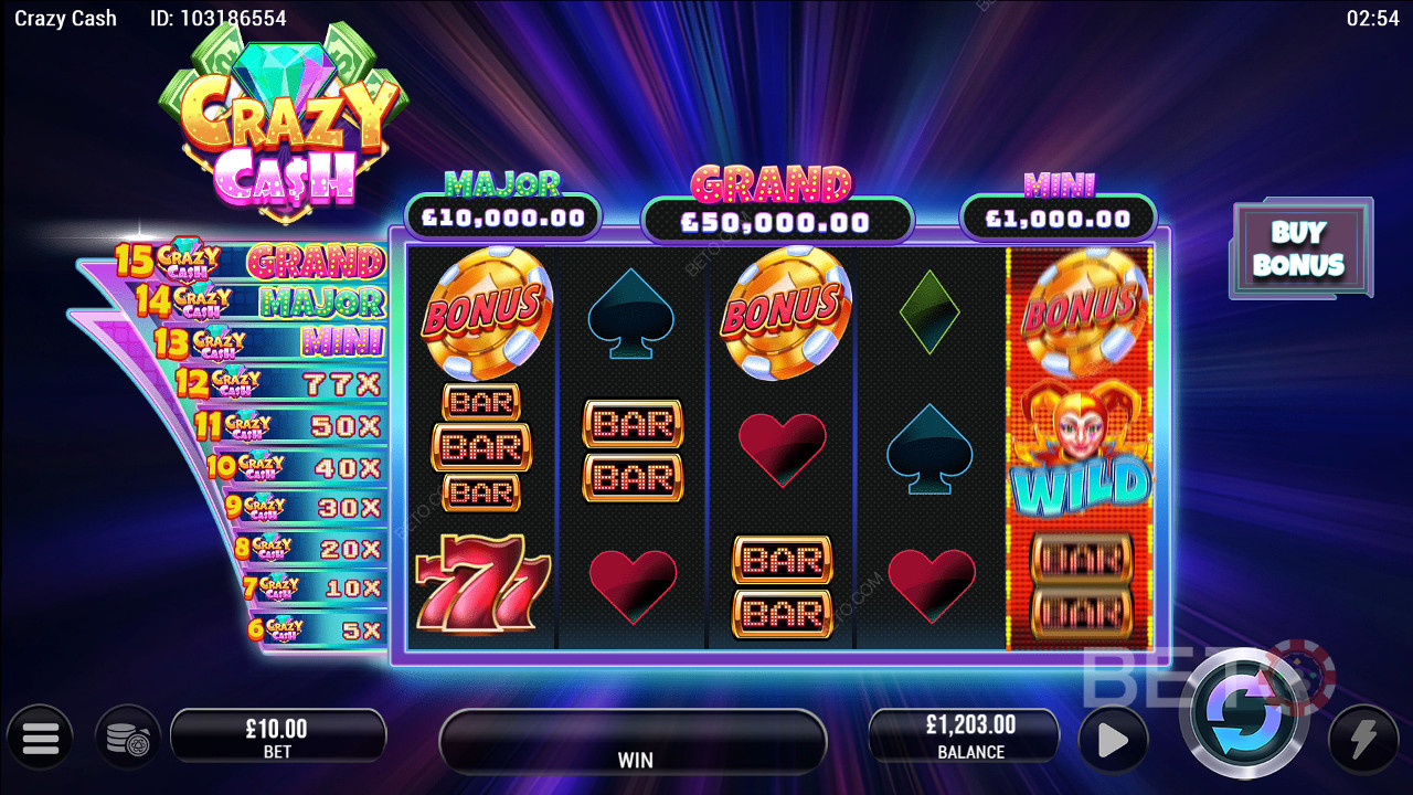 Crazy Cash Anmeldelse fra BETO Spilleautomater