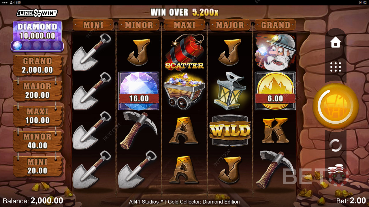 Gold Collector: Diamond Edition spilleautomaten er fyldt med spænding og kontante præmier
