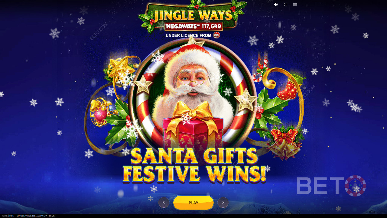 Kom i den helt rette julestemning og modtag gaver på Jingle Ways Megaways spilleautomaten