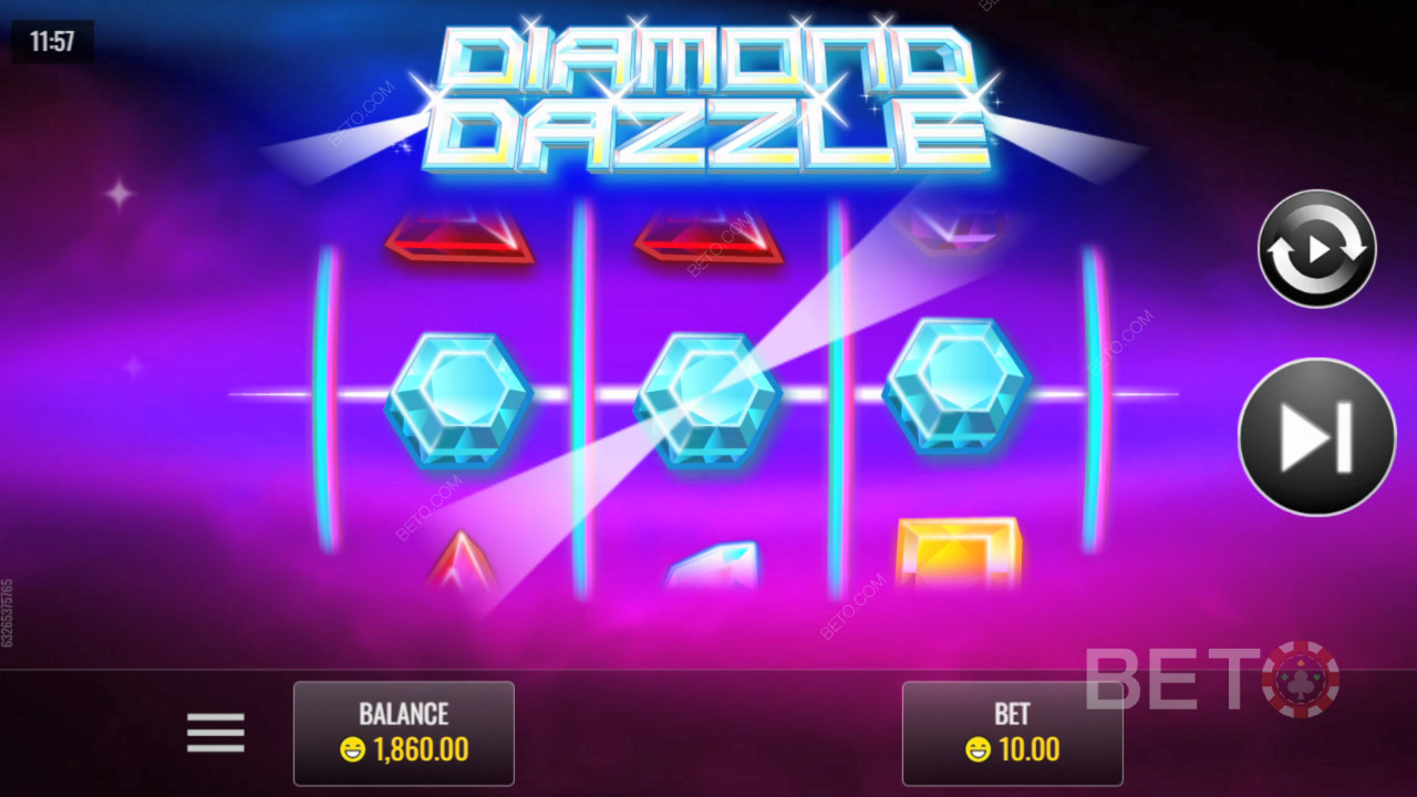 Diamond Dazzle Anmeldelse fra BETO Spilleautomater