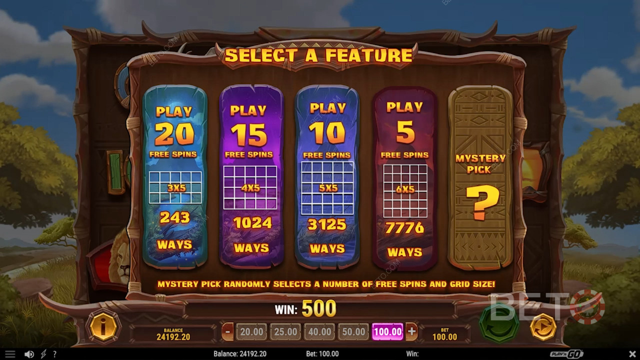 Vælg din foretrukne type gratis spins