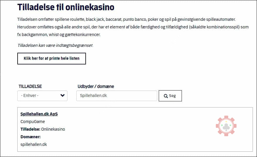 Du kan kontrollere både live casino og online casino hos spillemyndighederne i Danmark.