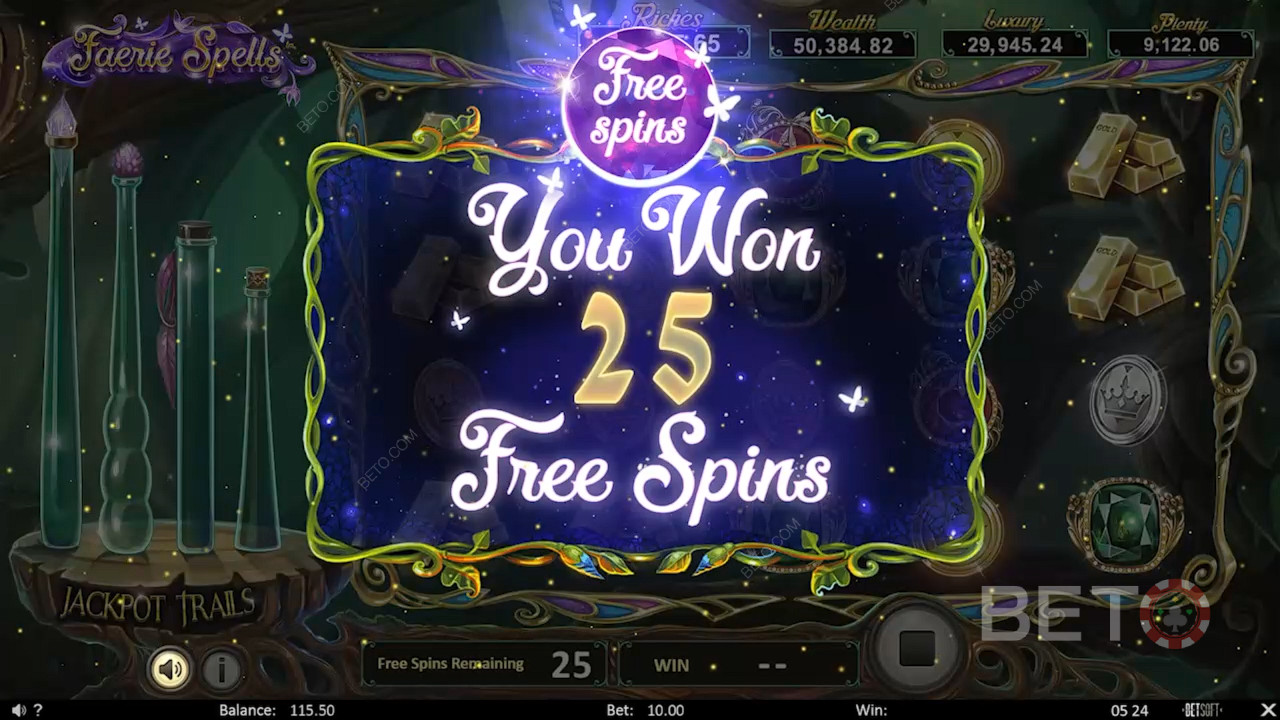 Vind op til 25 gratis spins med chance for jackpots