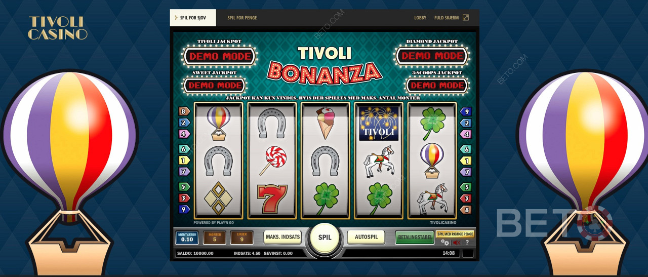 Tivoli casino spiludvalg af spillemaskiner