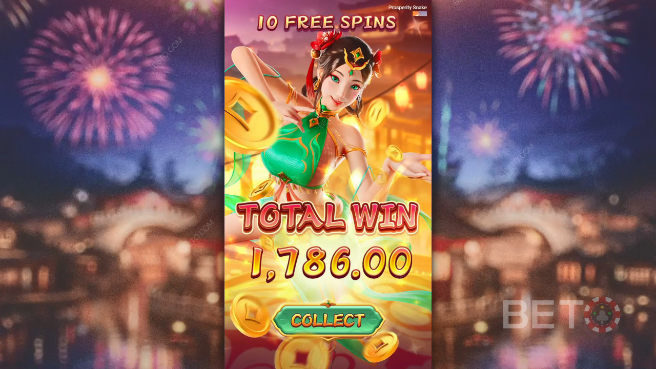 Vind 5.000 gange din indsats i Prosperity Snake spilleautomaten!