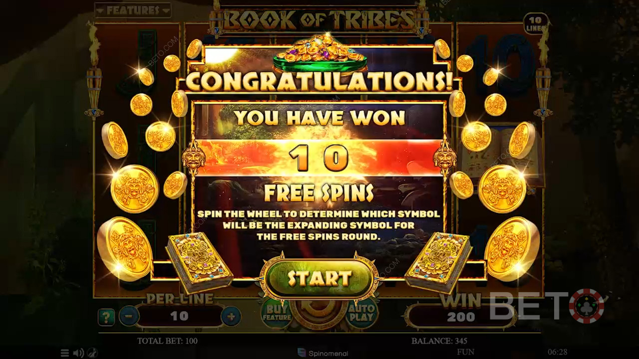 Få 10 Gratis Spins når du lander 3 Scatters