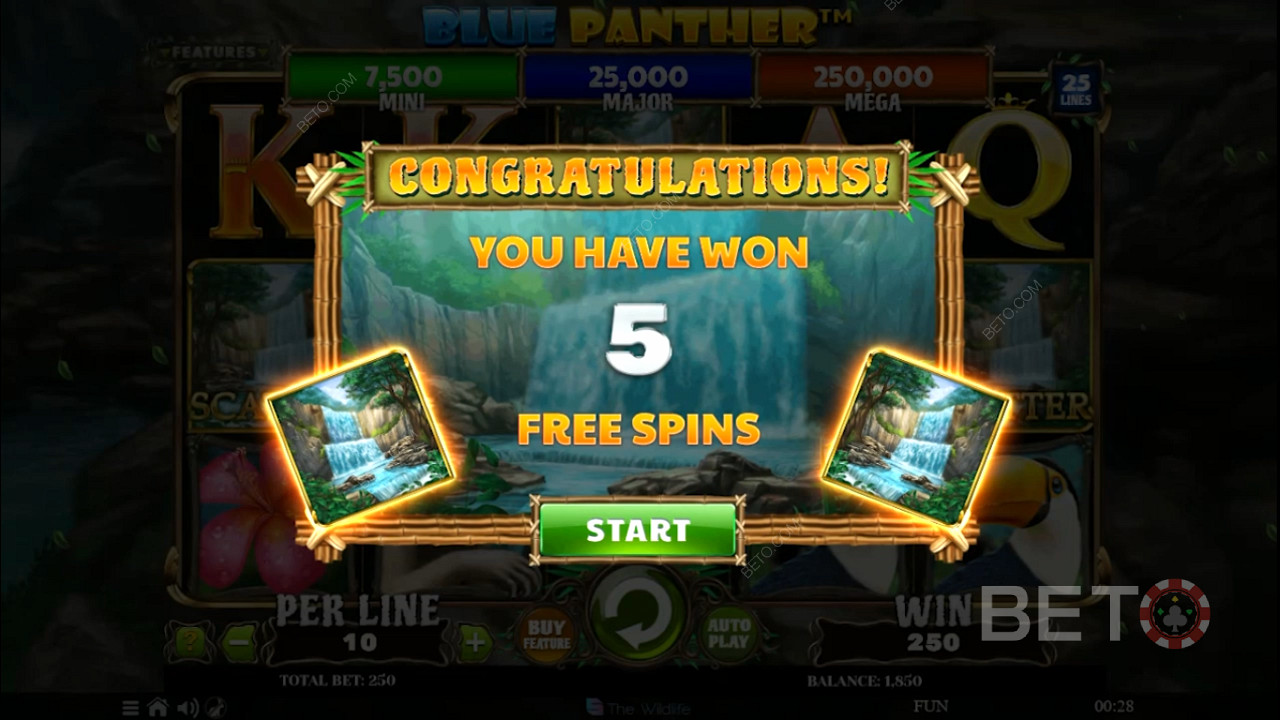 Land 5 ekstra Free Spins ved at låse op for Free Spins bonusrunden