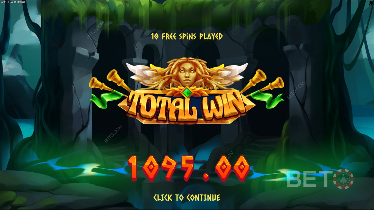 Vind 10.000x dit indsats i Eye of Medusa spilleautomaten!