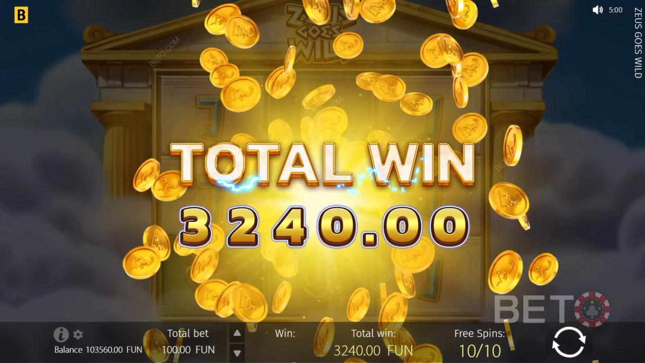 Vind 800x din indsats i spilleautomaten Zeus Goes Wild!