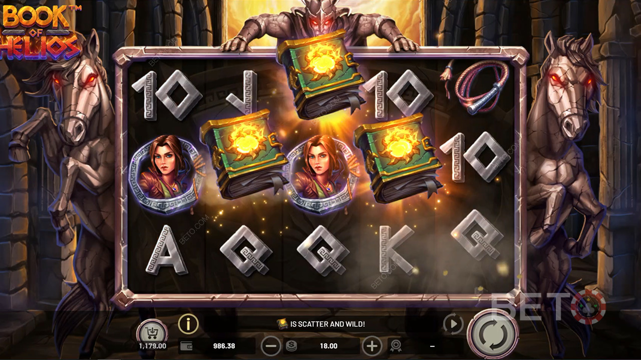 3 Scatter-symboler udløser Gratis Spins i Book of Helios spilleautomaten