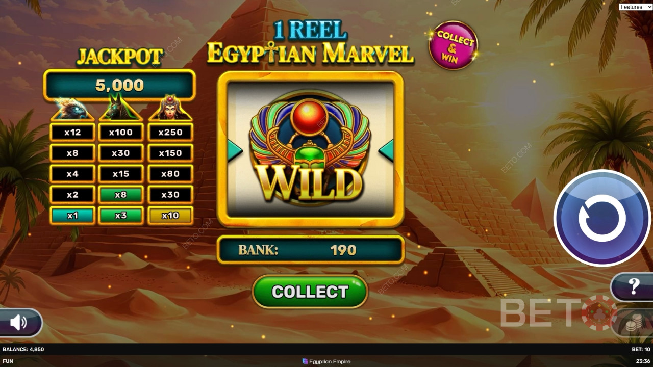 Bonusfunktioner Forklaret i 1 Reel - Egyptian Marvel af Spinomenal