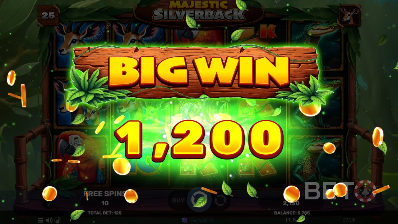 Vind 500x din indsats i Majestic Silverback spilleautomaten!