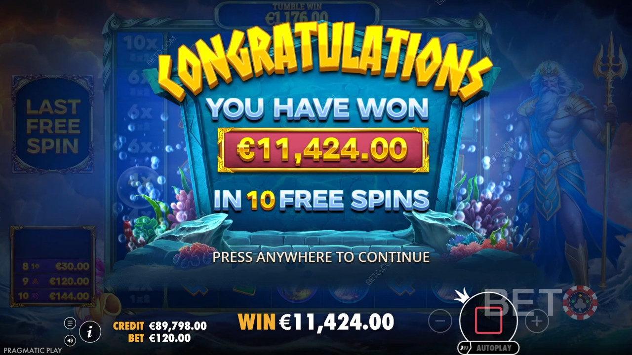 Vind 5.000x din indsats i Waves of Poseidon spilleautomaten!