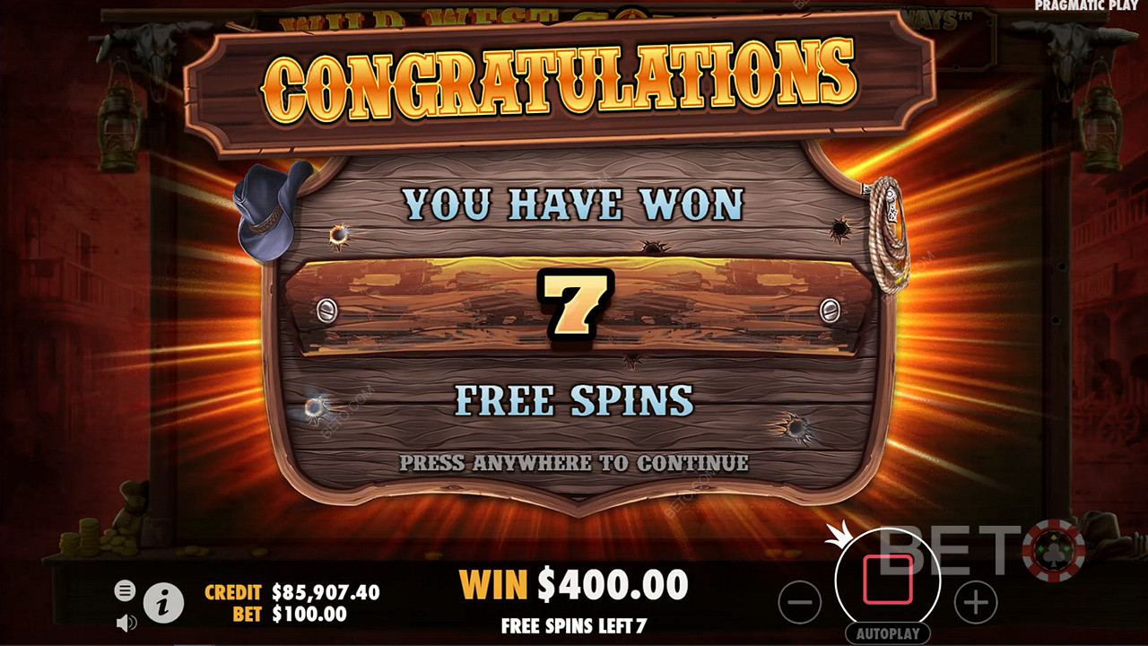 Spilleautomaten tilbyder 7 Free Spins med Klæbrige Multiplikator Wilds