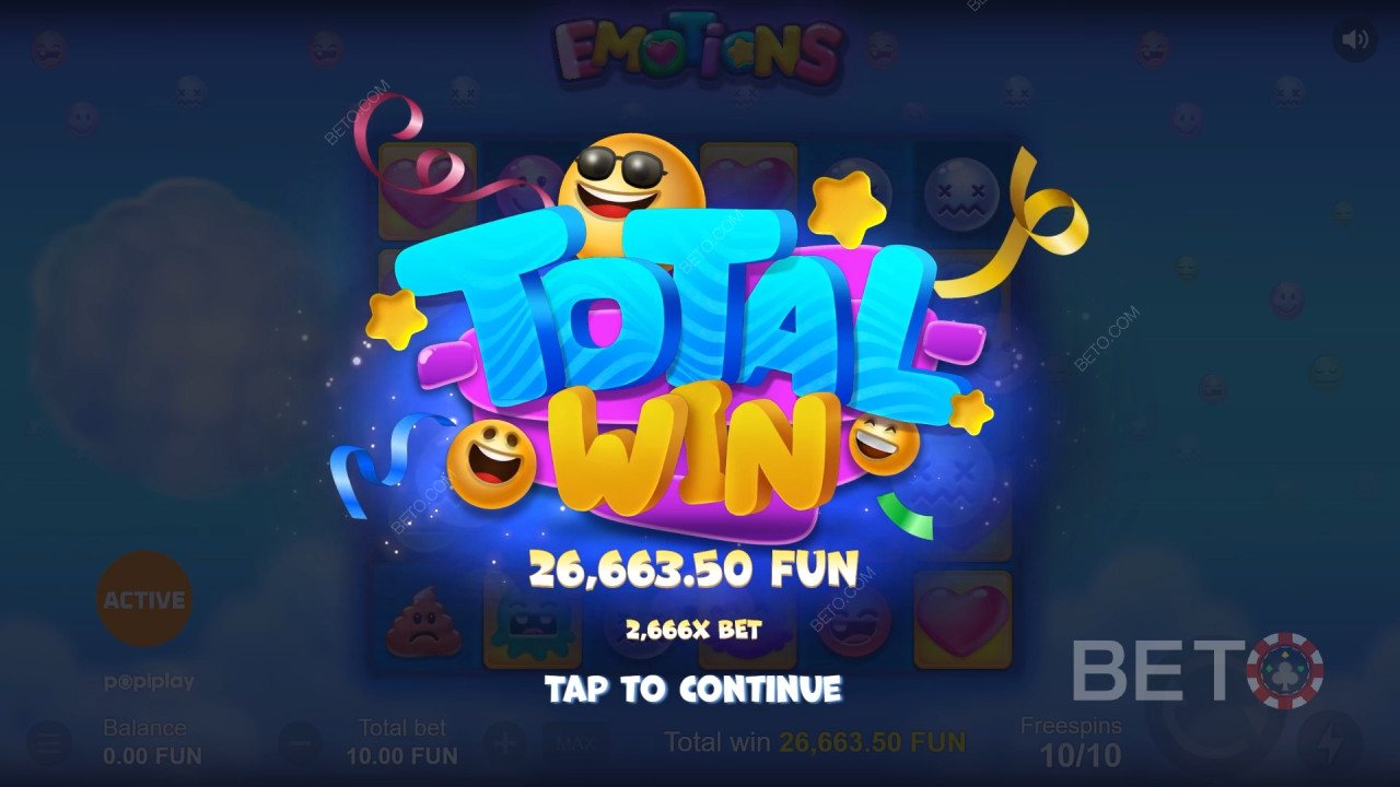 Vind 15.000x din indsats i Emotions spilleautomaten!