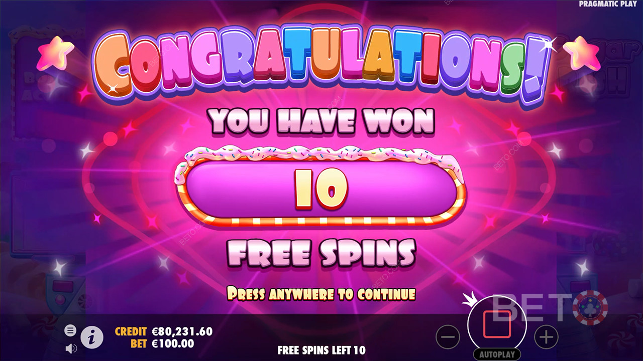 Få op til 30 gratis spins hver gang du udløser Free Spins-funktionen