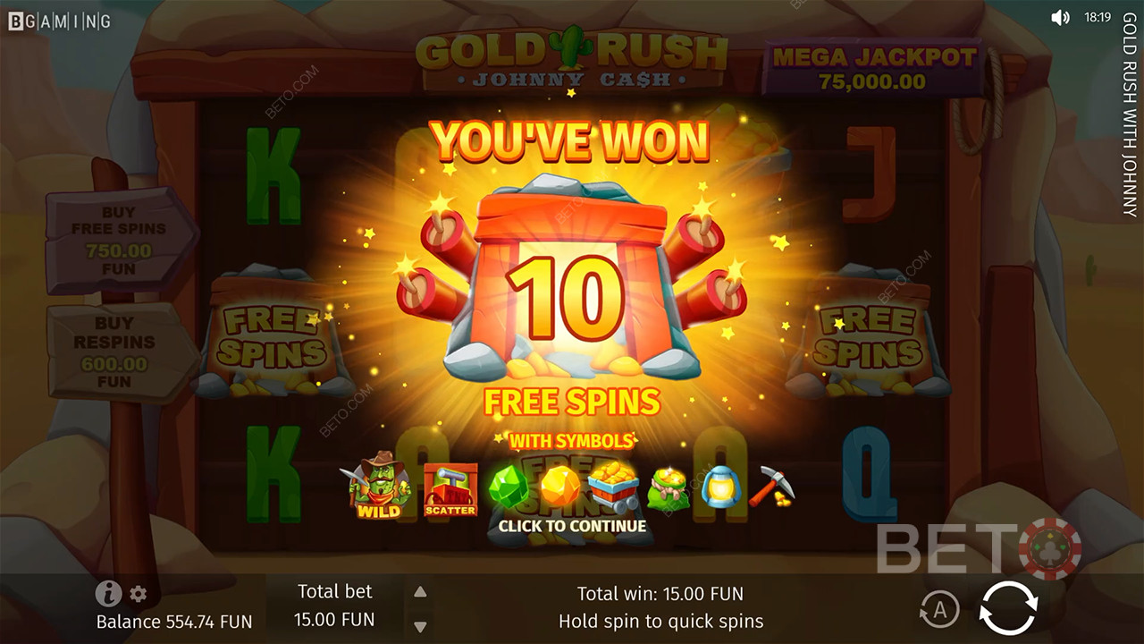 Få 10 Gratis Spins med 3 Scatter-symboler