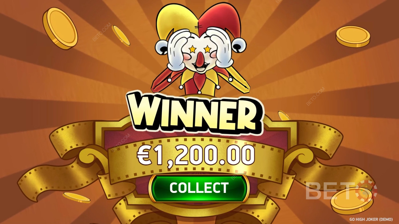 Vind 2.100x din indsats i Go High Joker videospillet!