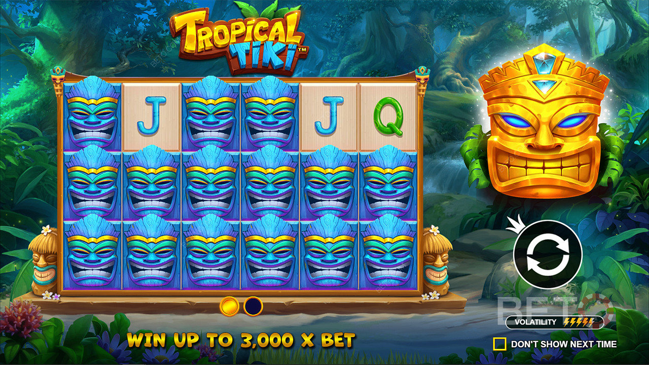 Nyd den varme sommerstemning sammen med Pragmatic Play på Tropical Tiki spillemaskinen!