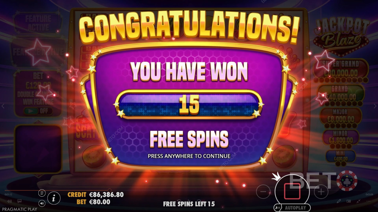 Vind 5.000x din indsats i Jackpot Blaze spilleautomaten!