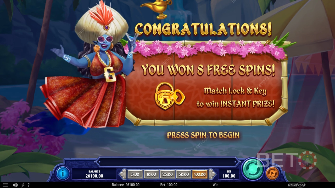 Vind 1.234x din indsats i 1001 Mystery Genie Fortunes slot!