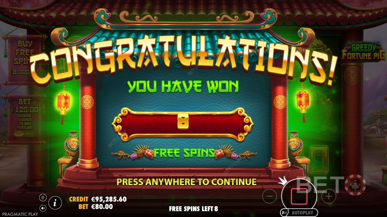 Vind 8.888x din indsats i Greedy Fortune Pig slot!