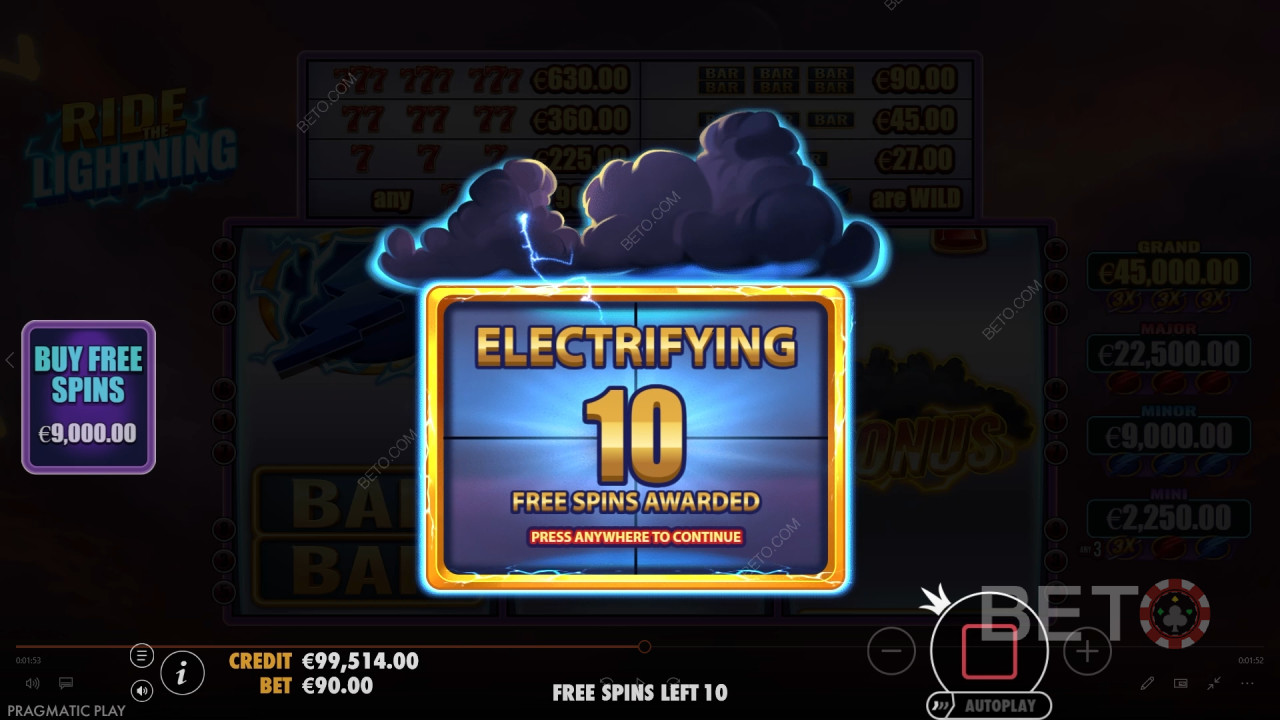 Bonusfunktioner Forklaret i Ride the Lightning fra Pragmatic Play