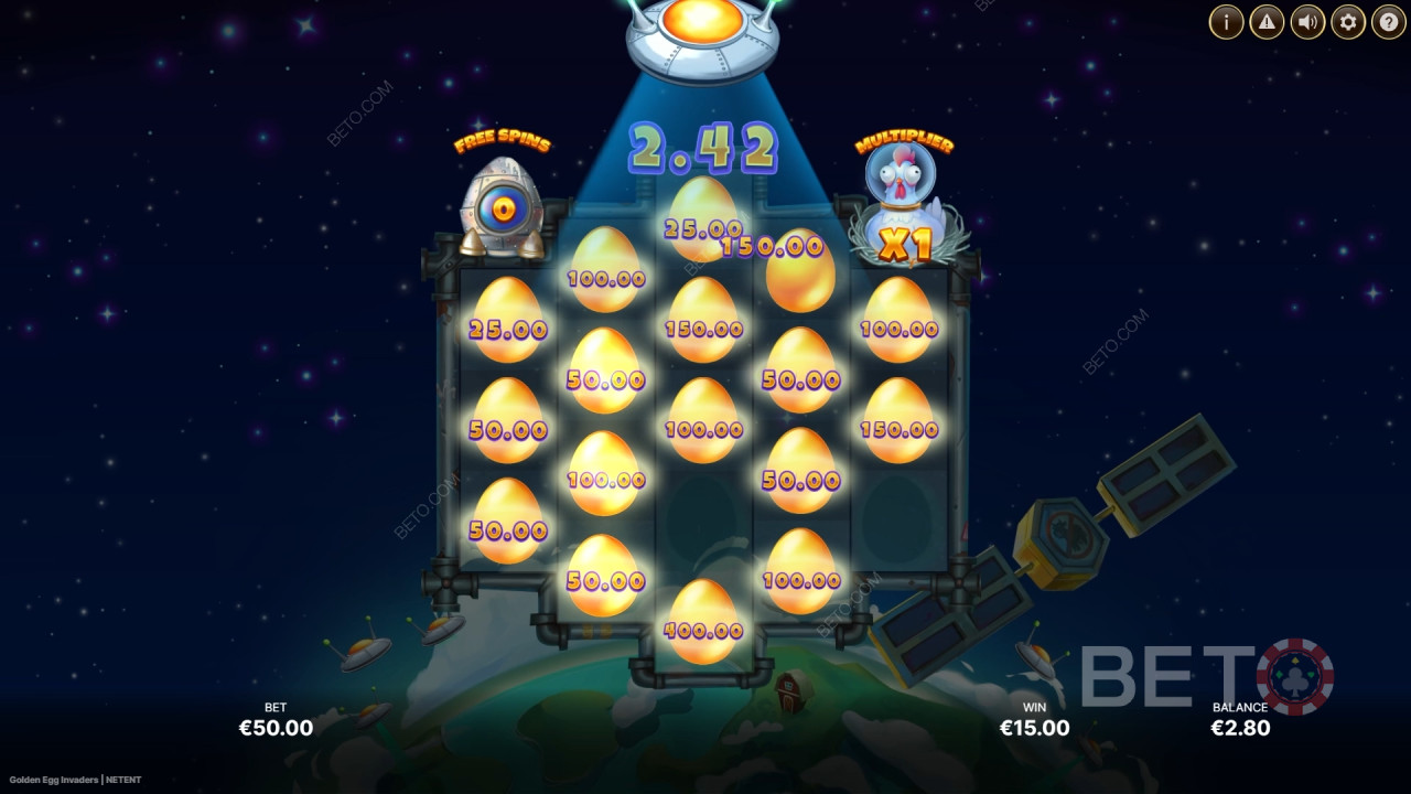 Golden Egg Invaders Anmeldelse af BETO Spilleautomater