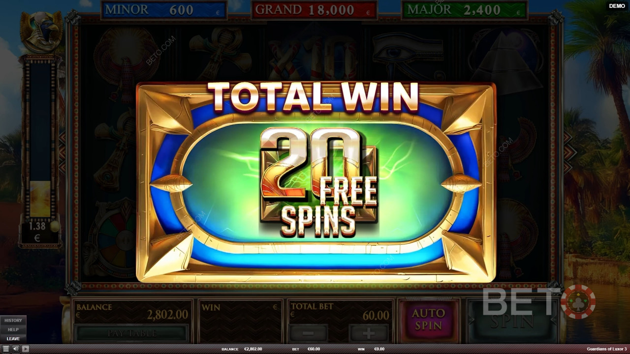 Vind 2.000x din indsats i Guardians of Luxor 3 slot!