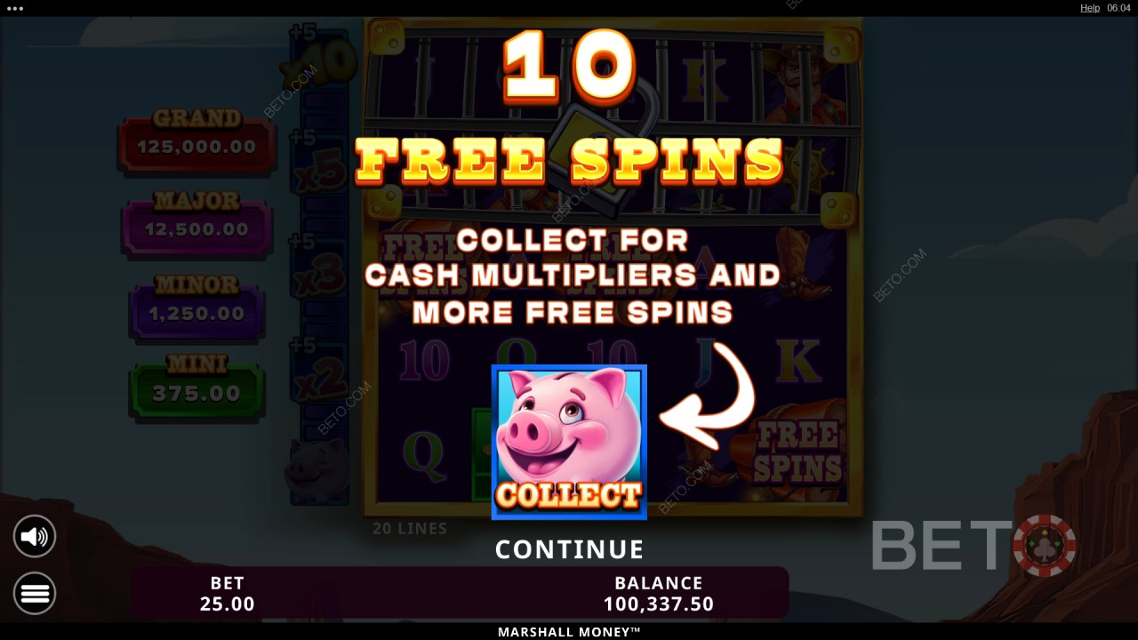 Vind 15.472x din indsats i Marshall Money spilleautomaten!