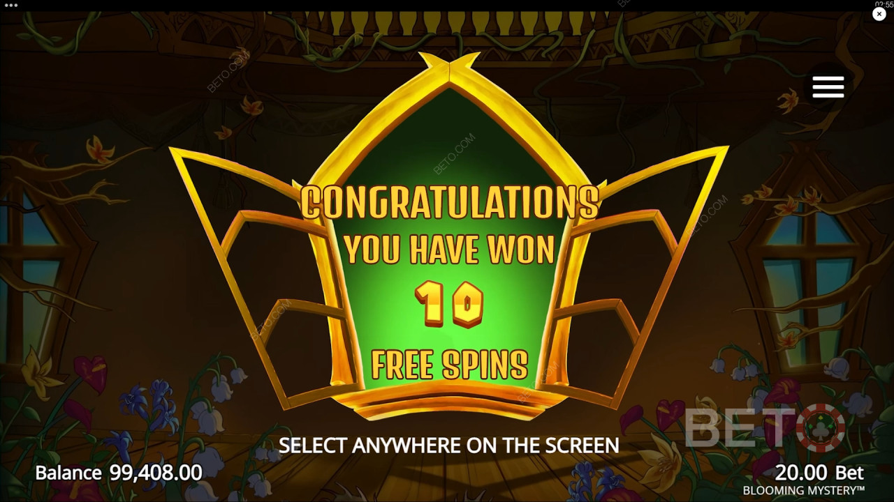 Vind 12.500x din indsats i Blooming Mystery spilleautomaten!