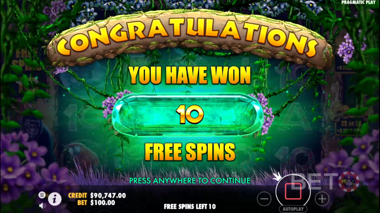 Vind 10-20 Gratis Spins med mulighed for genaktivering