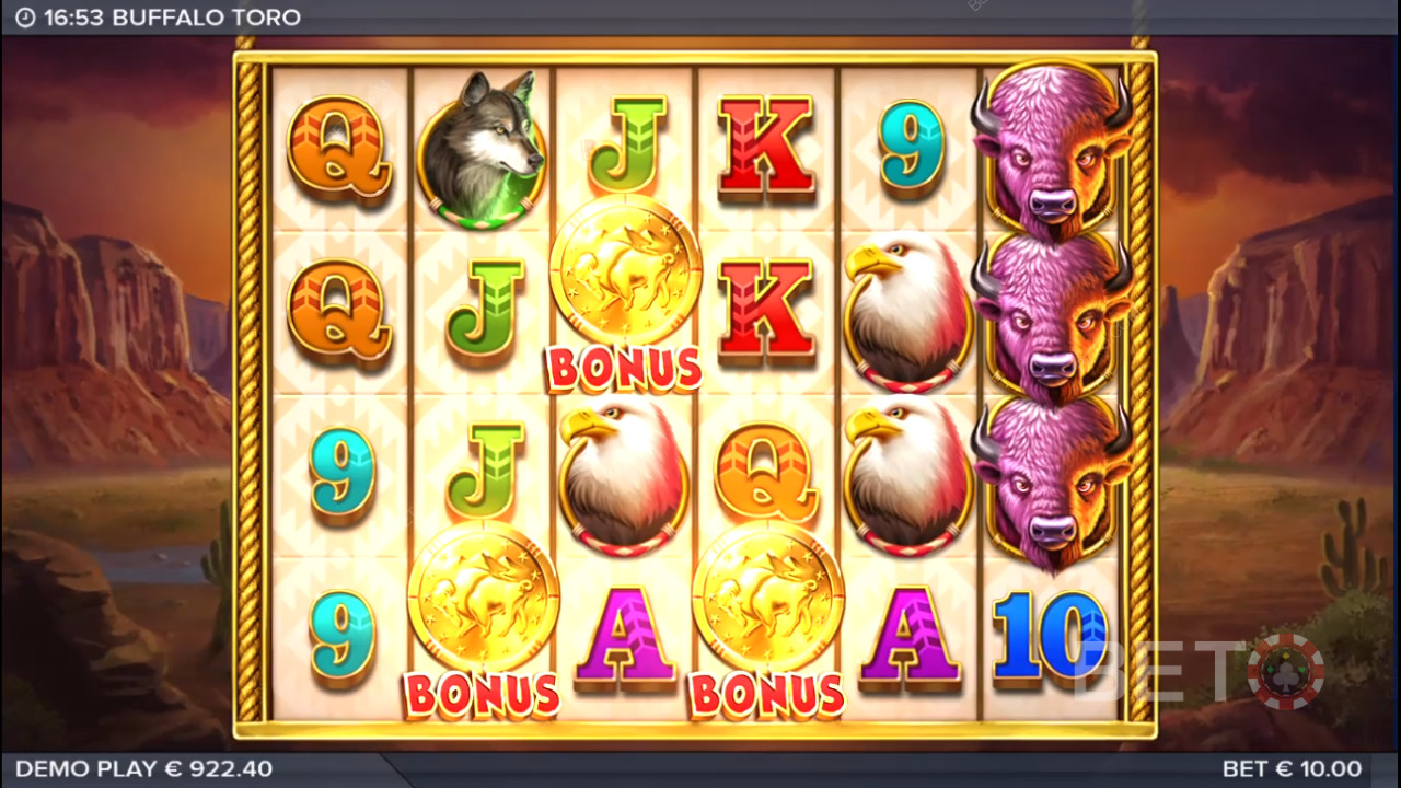 3 eller flere bonussymboler udløser gratis spins-bonusrunden
