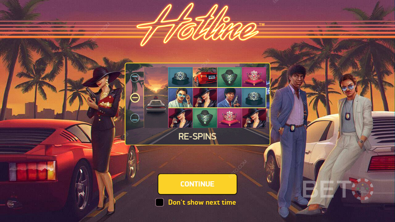Re-Spins gør det nemt at lande gevinster på Hotline spillemaskinen