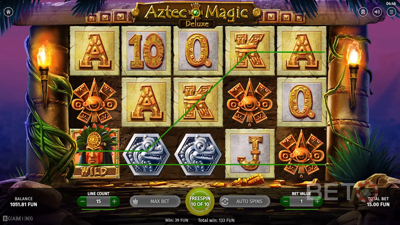 Aztekernes vilde kriger hjælper dig til gevinster i Aztec Magic Deluxe