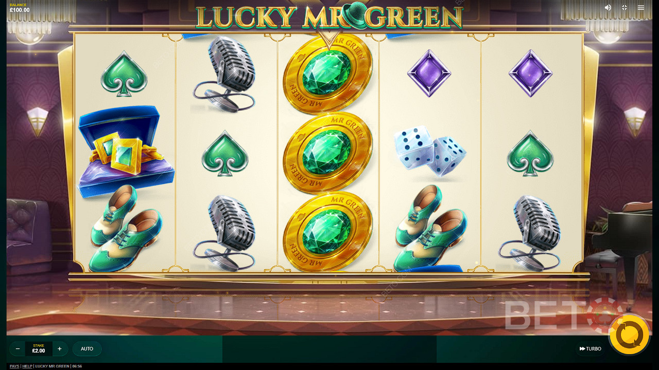 Nyd en unik oplevelse med et klassisk tema på Lucky Mr Green spilleautomaten