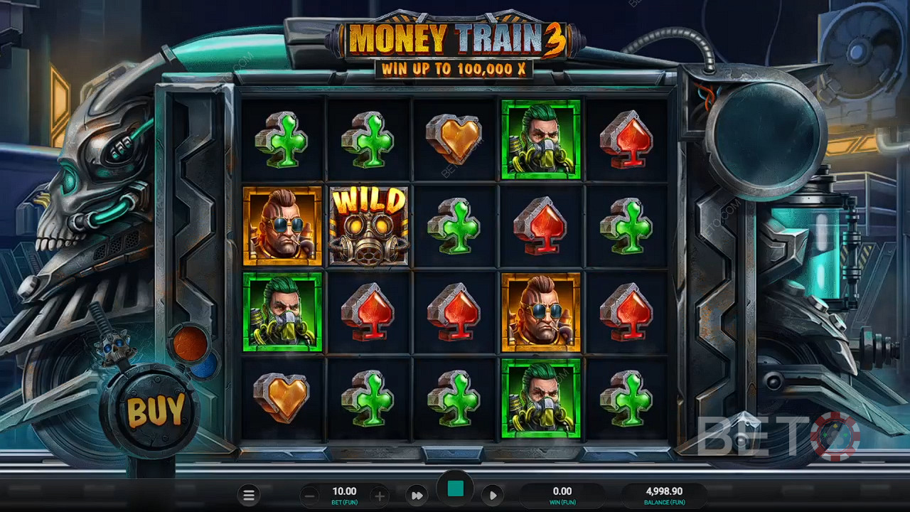 Nyd en solid Respin-runde i grundspillet i Money Train 3-automaten