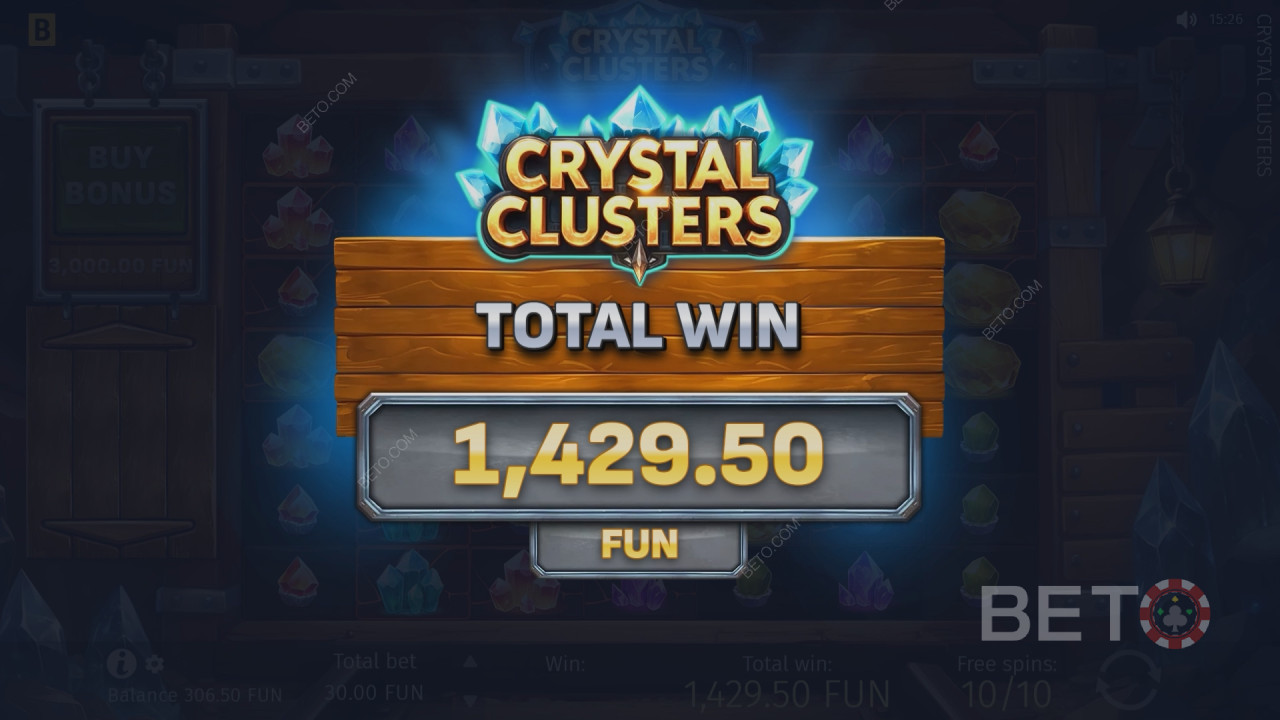 Vind 5.000x din indsats i Crystal Clusters spilleautomaten!