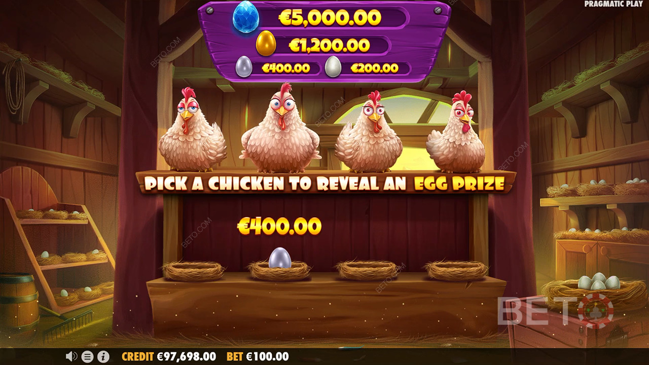Bonusfunktioner i Chicken Chase fra Pragmatic Play