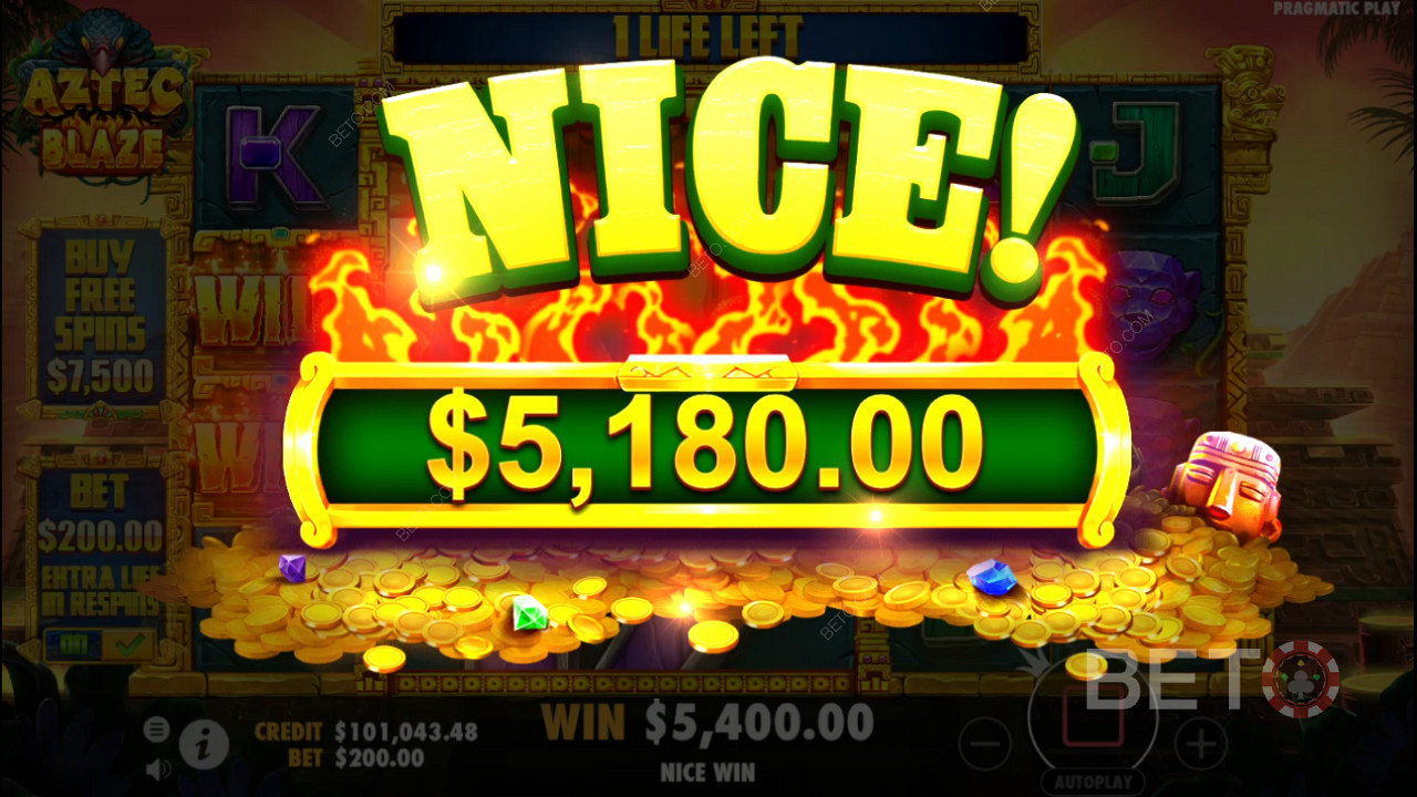 Vind 2.000x Din indsats i Aztec Blaze online spilleautomat!