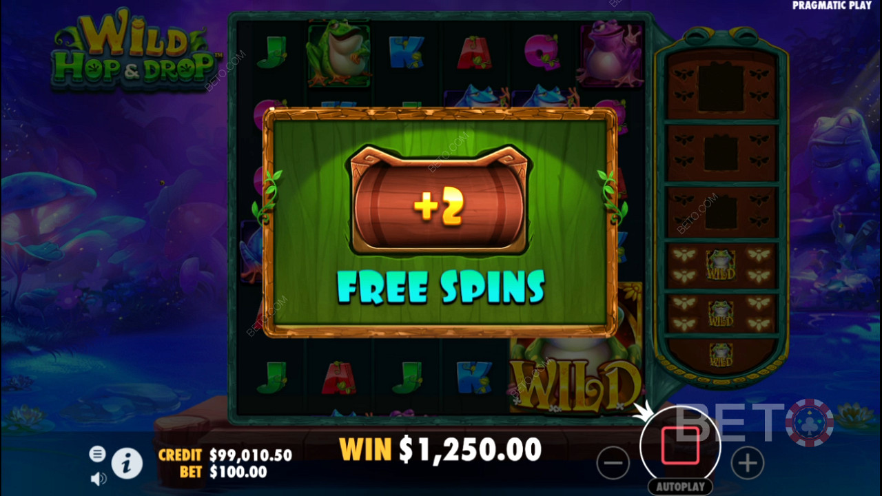 Vind 5.000 gange din indsats i Wild Hop and Drop spilleautomat!