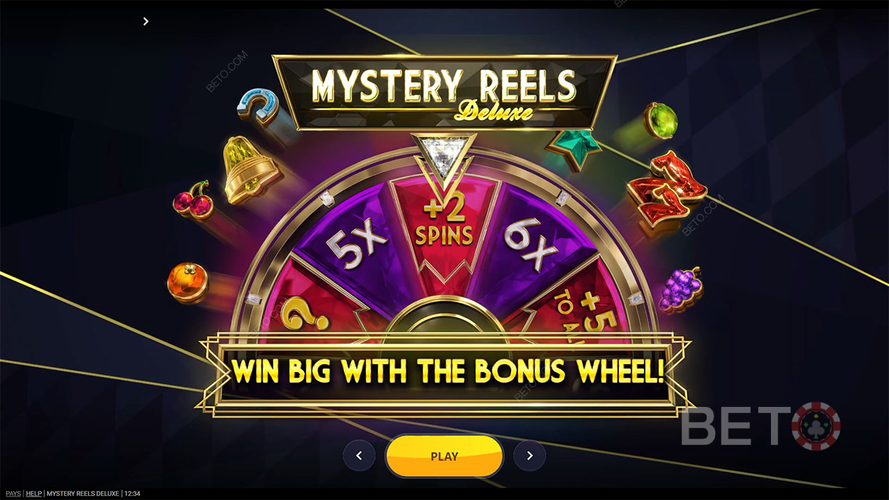 Drej bonushjulet og vind store gevinster i Mystery Reels Deluxe spilleautomaten