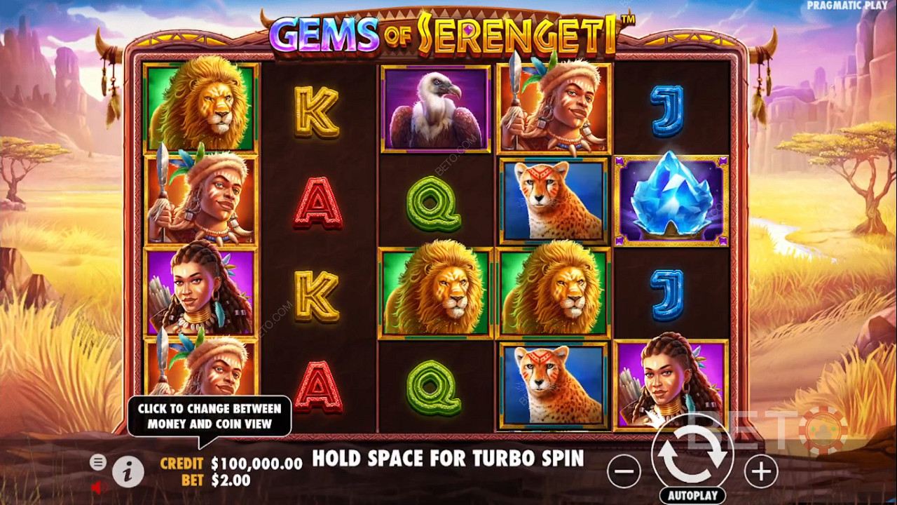 Nyd de nyeste bonusser og det sjove tema i Gems of Serengeti-spilleautomaten