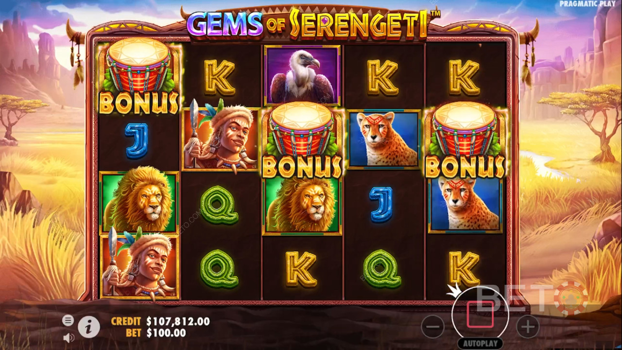 3 bonussymboler i grundspillet udløser gratis spins-bonusrunden