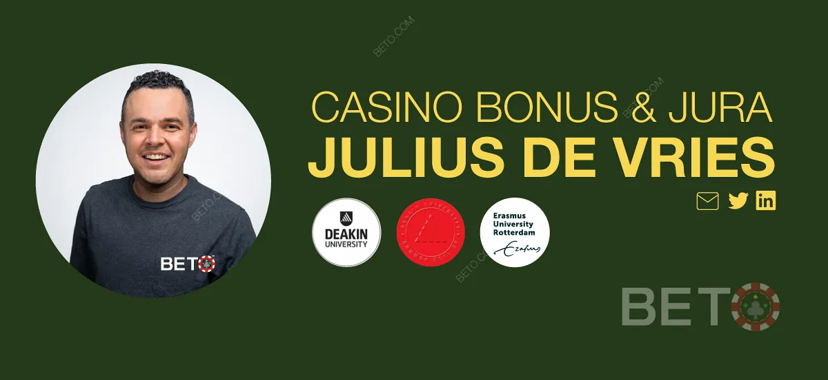 Anmelder af casino bonusser og vilkår Julius de Vries.