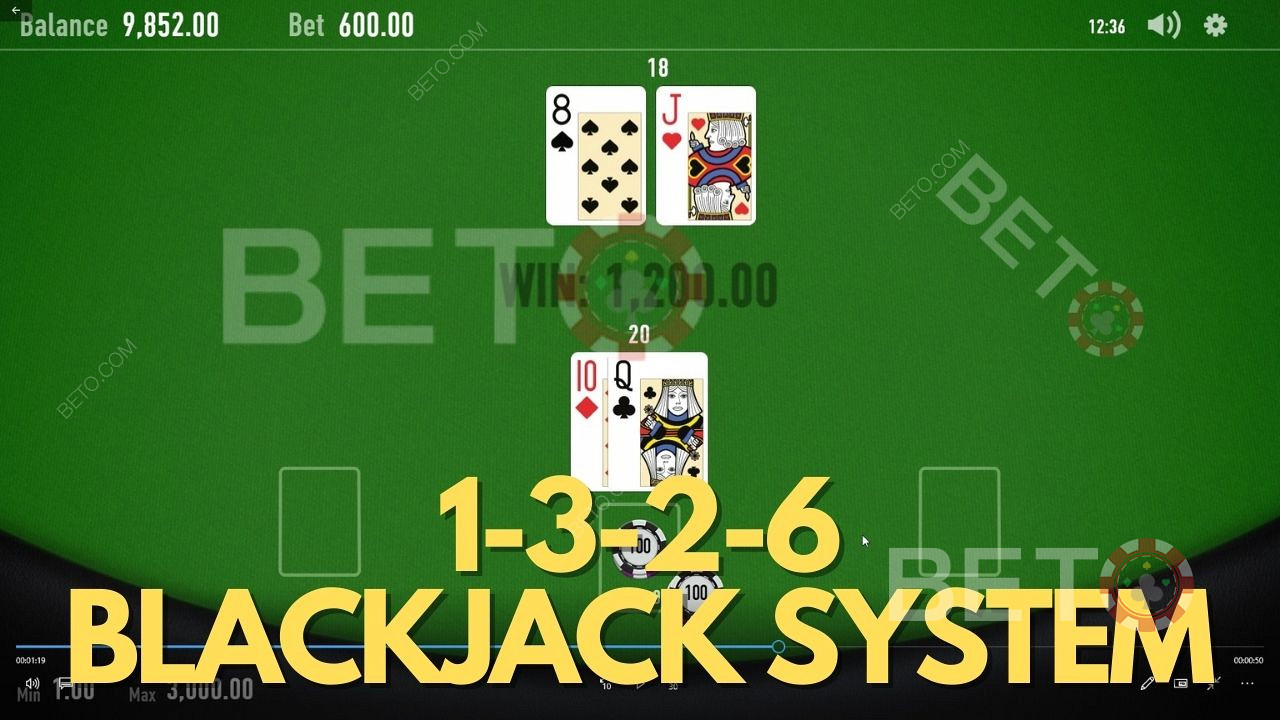 Lær at beherske og bruge 1-3-2-6 Blackjack Betting Systemet.