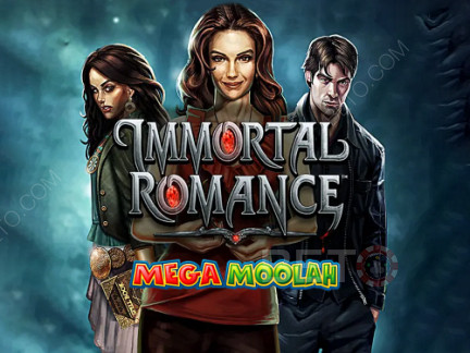 nyd gratis demo af Immortal Romance Mega Moolah progressiv spillemaskine